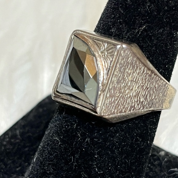 Vintage Other - Old Sterling Hematite Ring Size 10